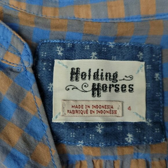 Anthropologie Holding Horses Plaid V Neck Size 4 EUC - Picture 5 of 7